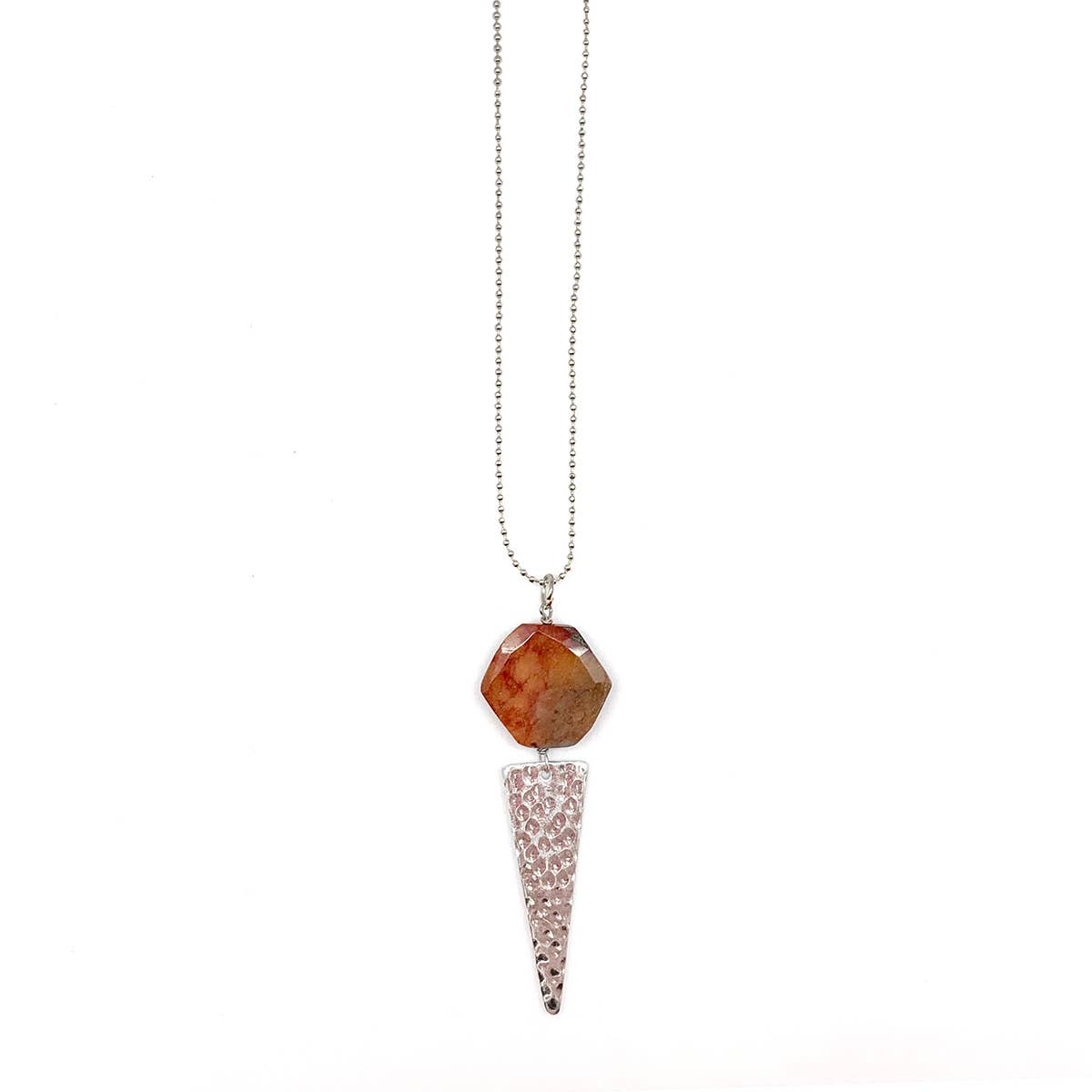 Akriti Silver and Medium Faceted Mookite Necklace