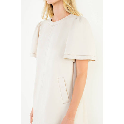 Suede Short Sleeve Dress