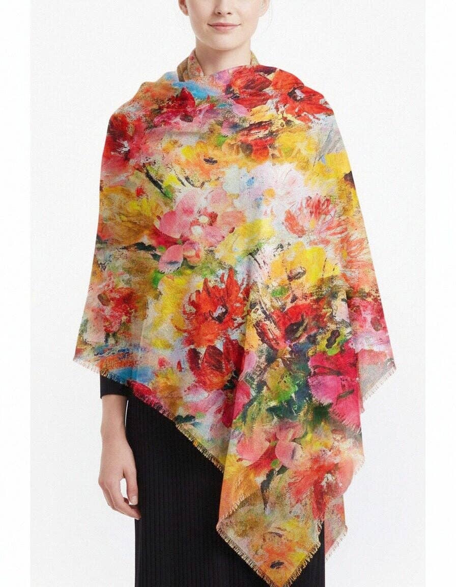 Abstract Bloom Garden Modal Art Scarf