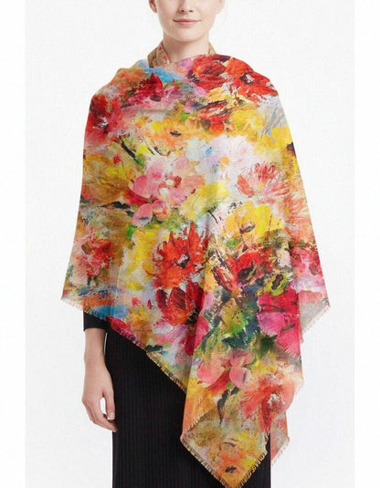 Abstract Bloom Garden Modal Art Scarf