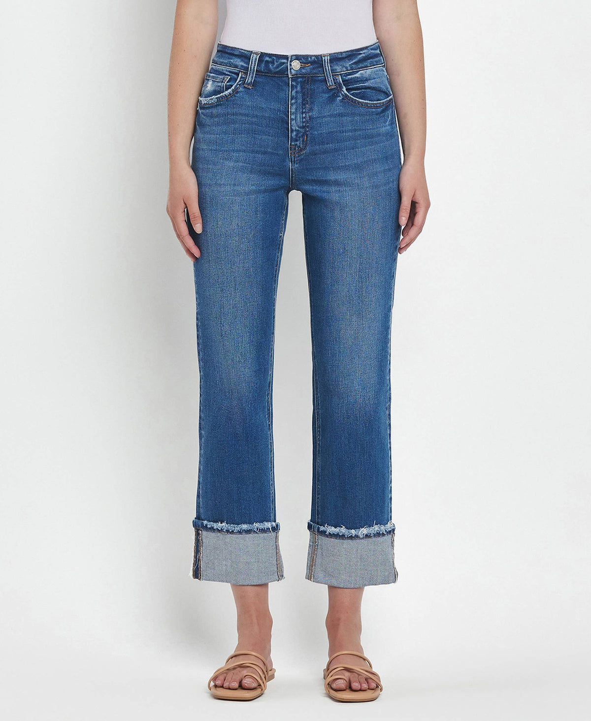DAPHNE HIGH RISE CUFFED STRAIGHT