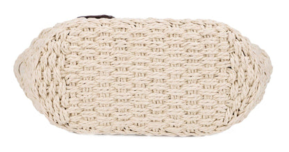 Penelope Straw Tote Bag With Scarf