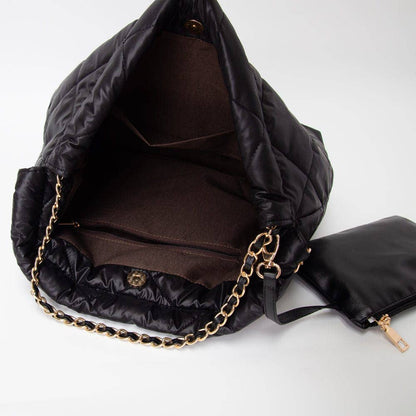 Chrissy Puffer Quilted Hobo Tote