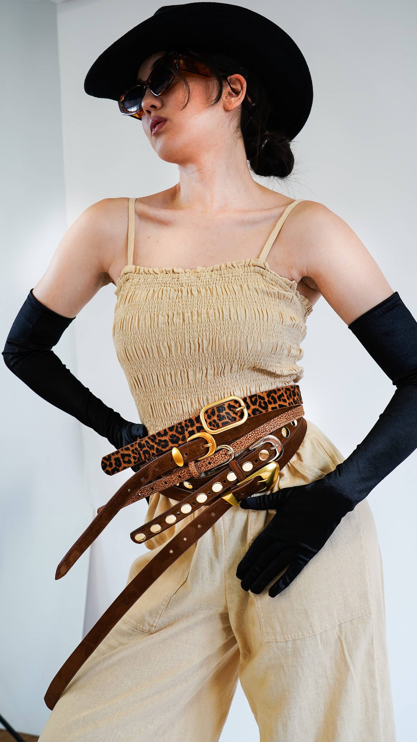 Animal Print Belt with Rectangular Buckle