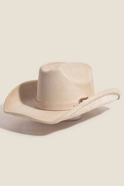 Simple Faux Suede Cowboy Fedora Hat