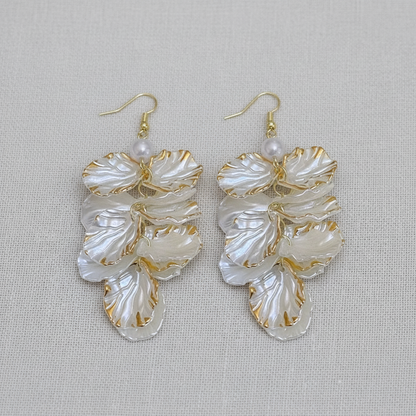 Shell Flower Long Tassel Earrings