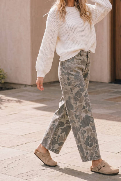 Camo Wide Leg Utility Pants