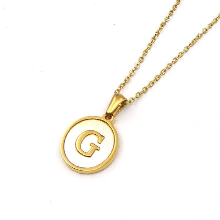 Round 18K Gold-plated Stainless Steel 26 Letters Necklace
