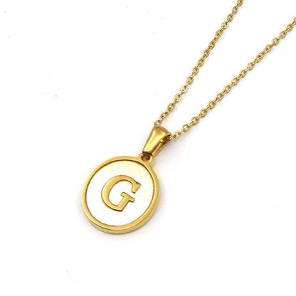 Round 18K Gold-plated Stainless Steel 26 Letters Necklace