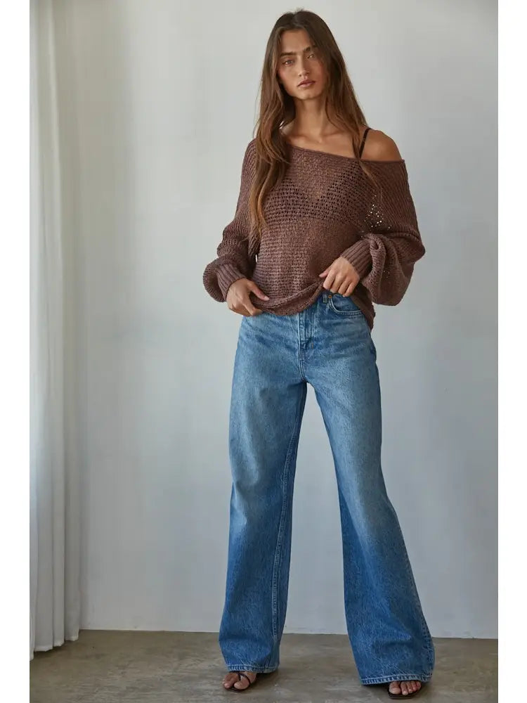 Knit Round Neck Long Sleeve Top
