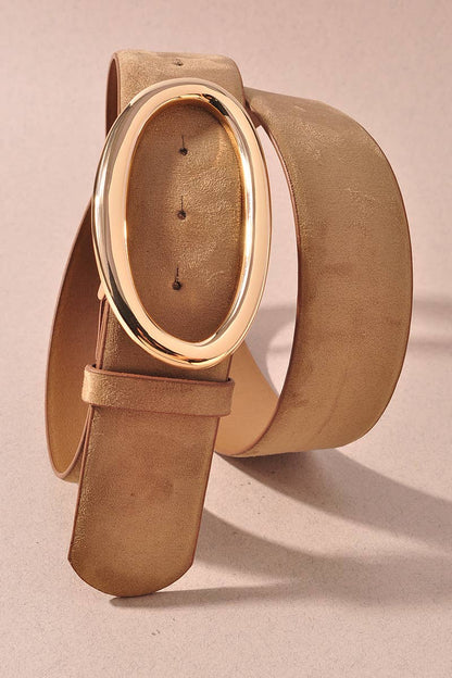 Oval Textured Open Metal Belt