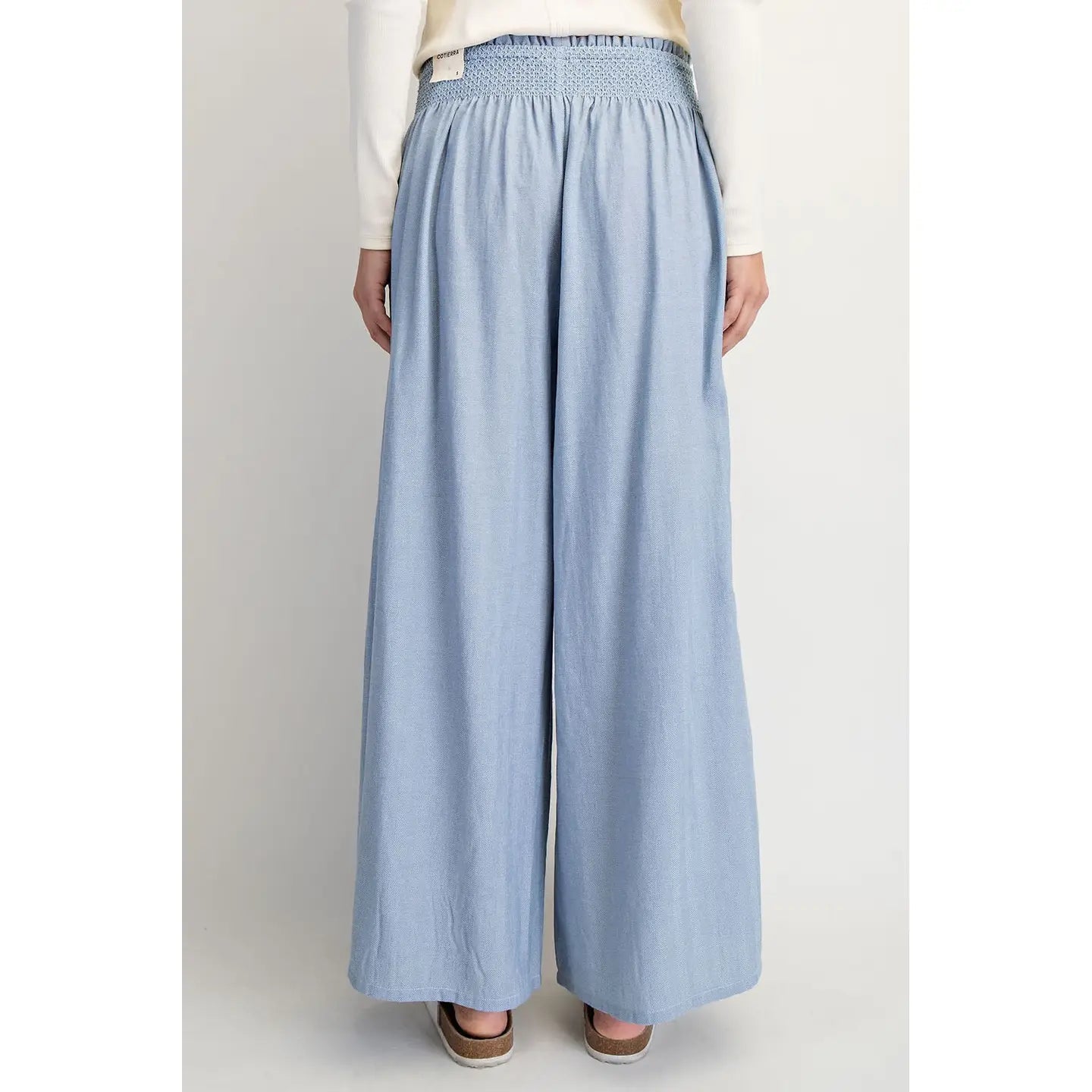 Linen-Blend Wide Pants