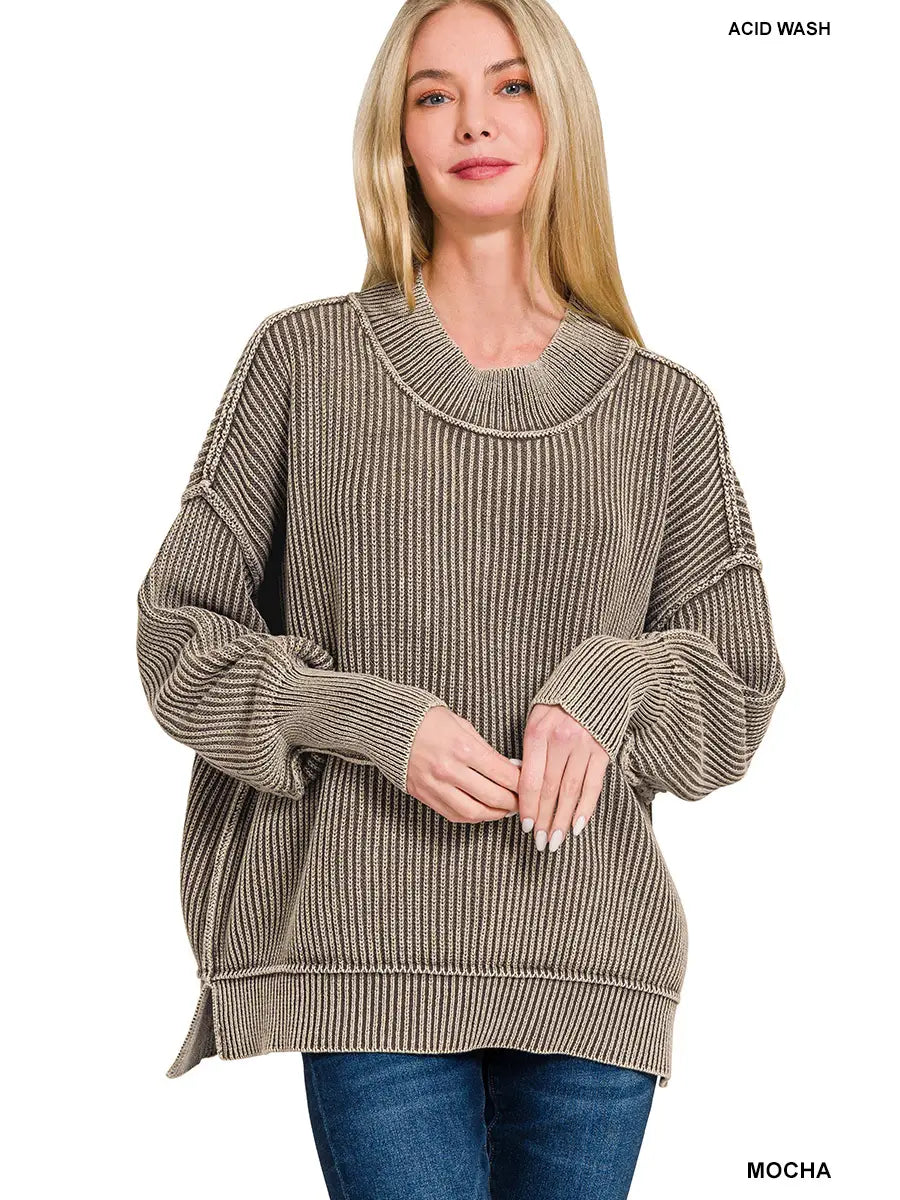 Side Slit Oversized Sweater