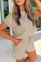 Texture Stripe Knit 2pcs Shorts Set | S-XL