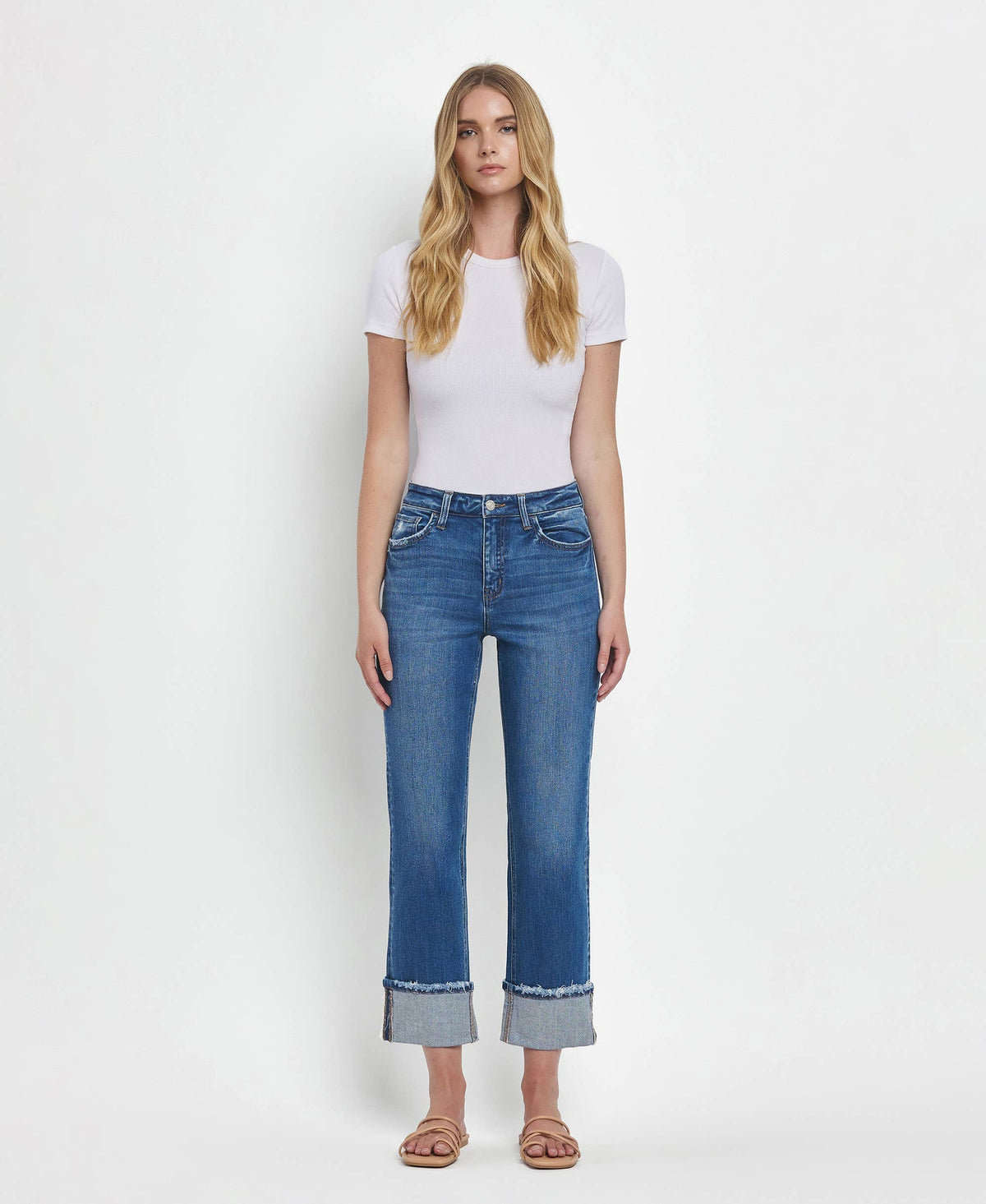 DAPHNE HIGH RISE CUFFED STRAIGHT