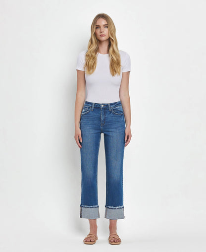 DAPHNE HIGH RISE CUFFED STRAIGHT