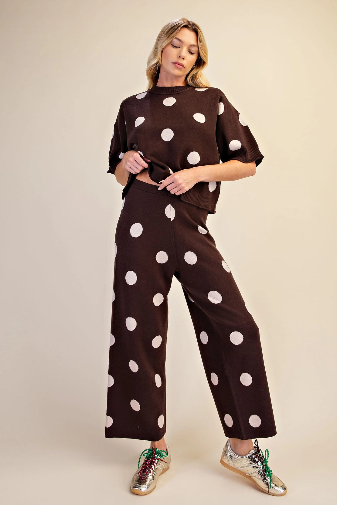 Polka Dot Knit Pants