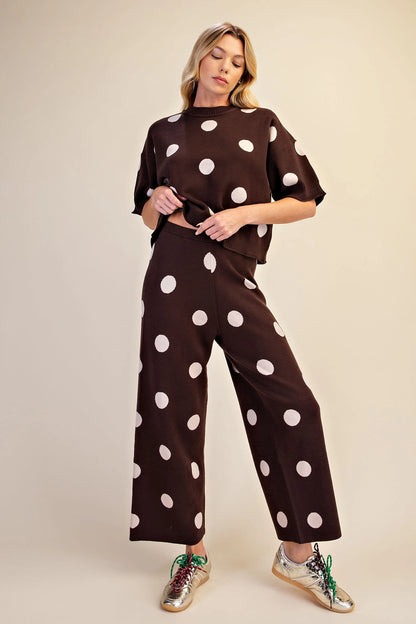 Polka Dot Knit Pants