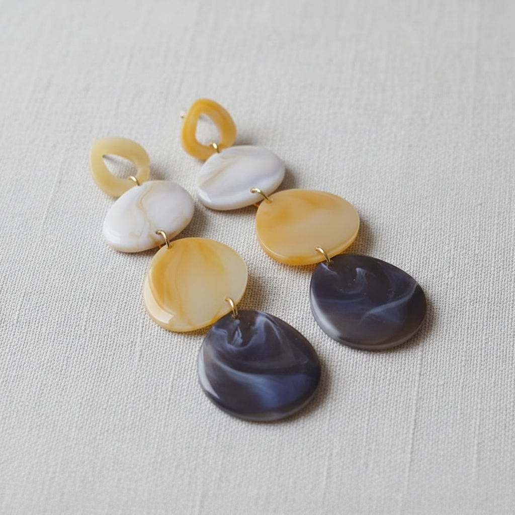 Acrylic Teardrop Tassel Earrings