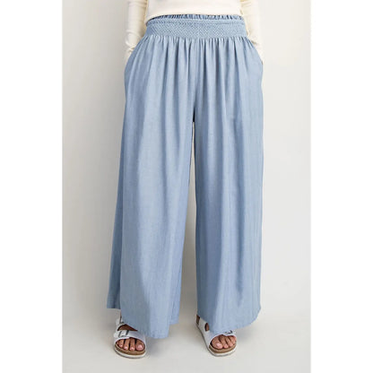 Linen-Blend Wide Pants