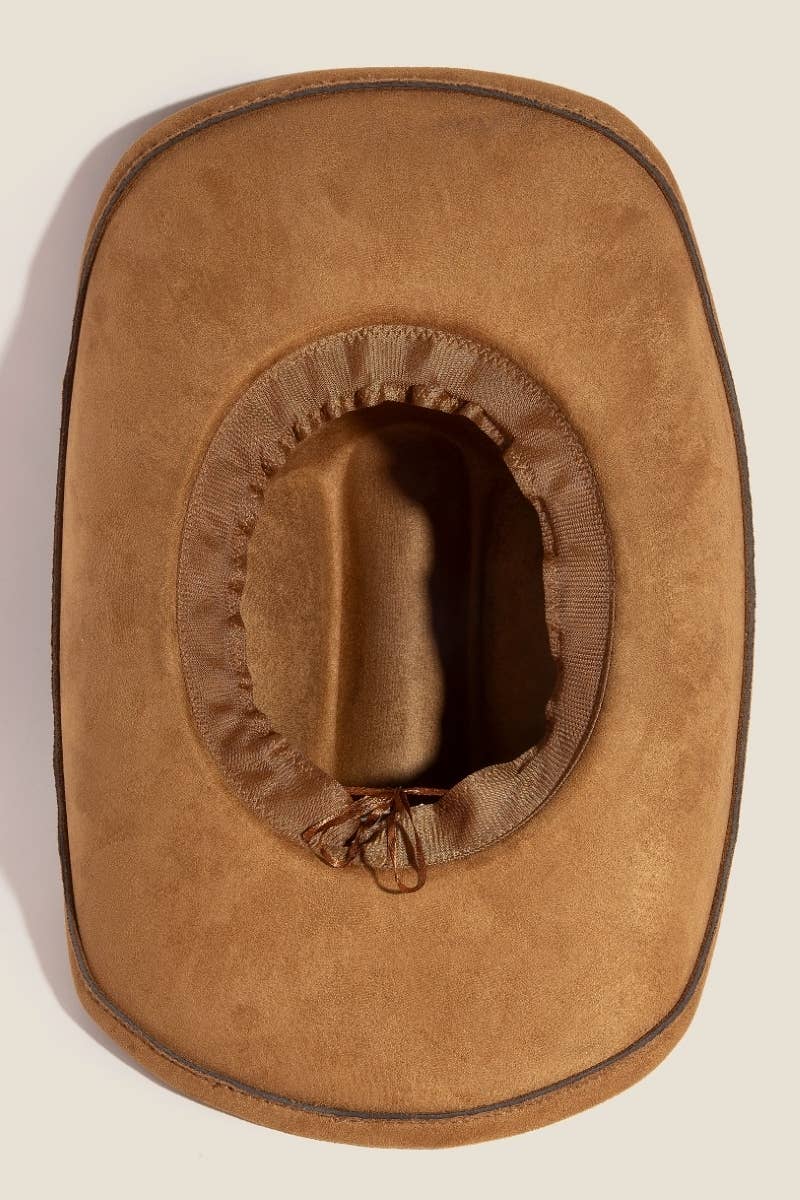 Simple Faux Suede Cowboy Fedora Hat
