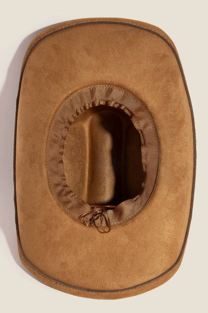 Simple Faux Suede Cowboy Fedora Hat