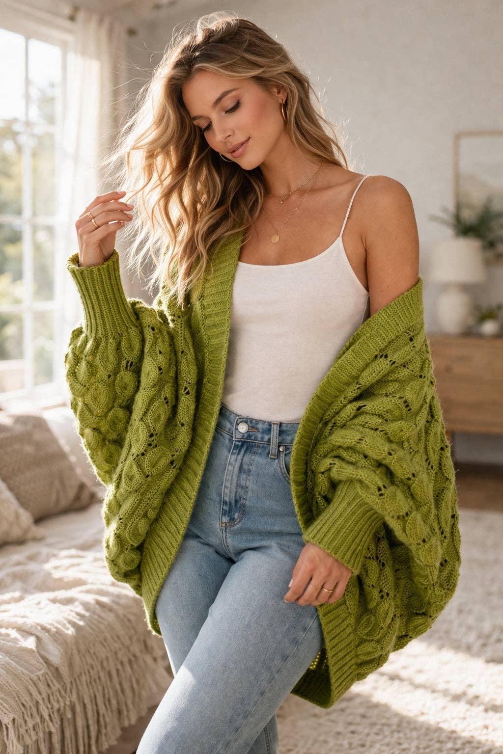 Textured Knit Cocoon Cardigan