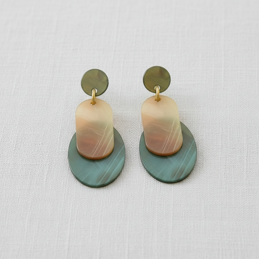 Acrylic Oval Geometric Drop Earrings