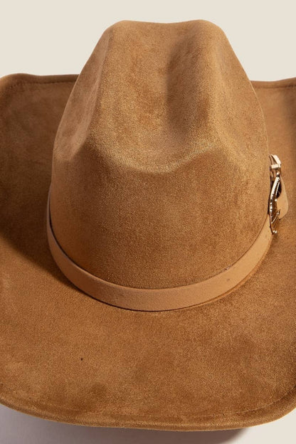 Simple Faux Suede Cowboy Fedora Hat