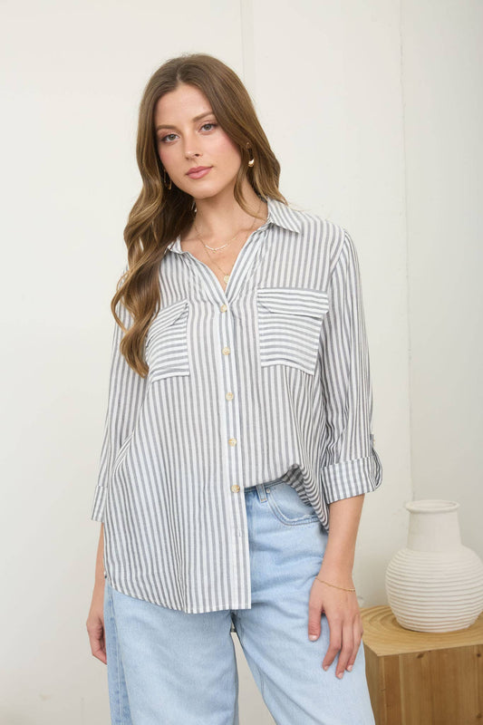 STRIPE BUTTON DOWN
