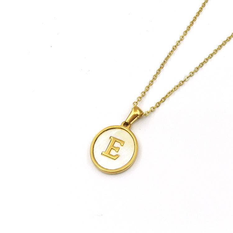 Round 18K Gold-plated Stainless Steel 26 Letters Necklace