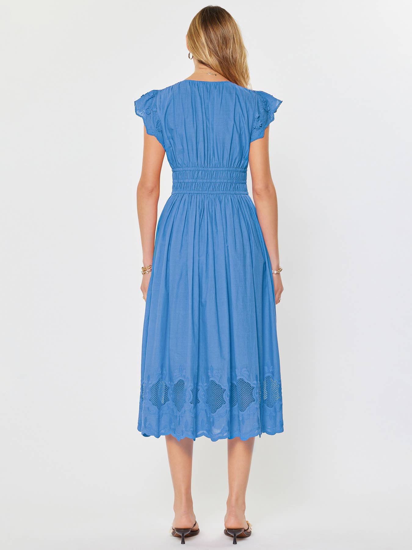 Embroidered Lace Midi Dress