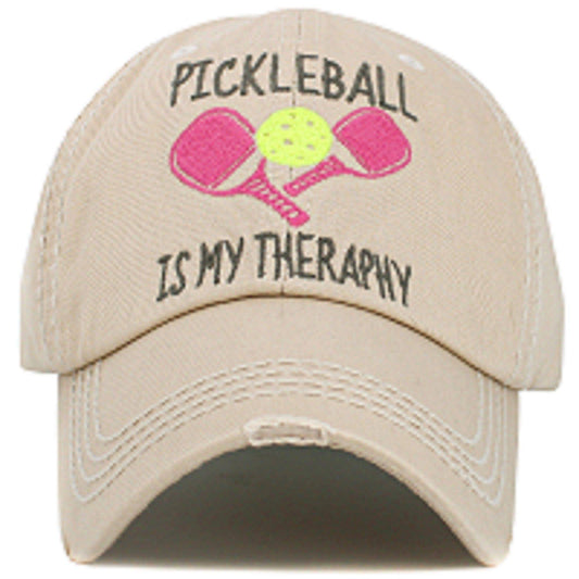 Pickleball Therapy Washed Vintage Cap