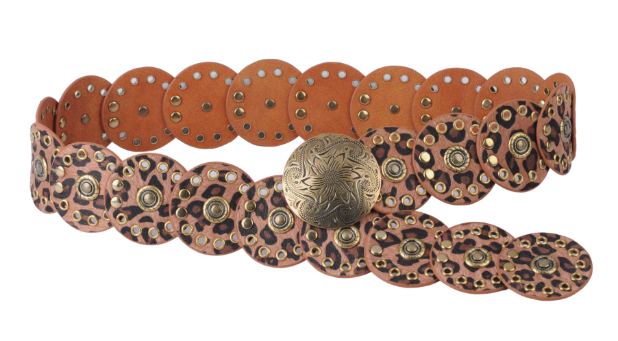 Leather Circle Caterpillar Belt