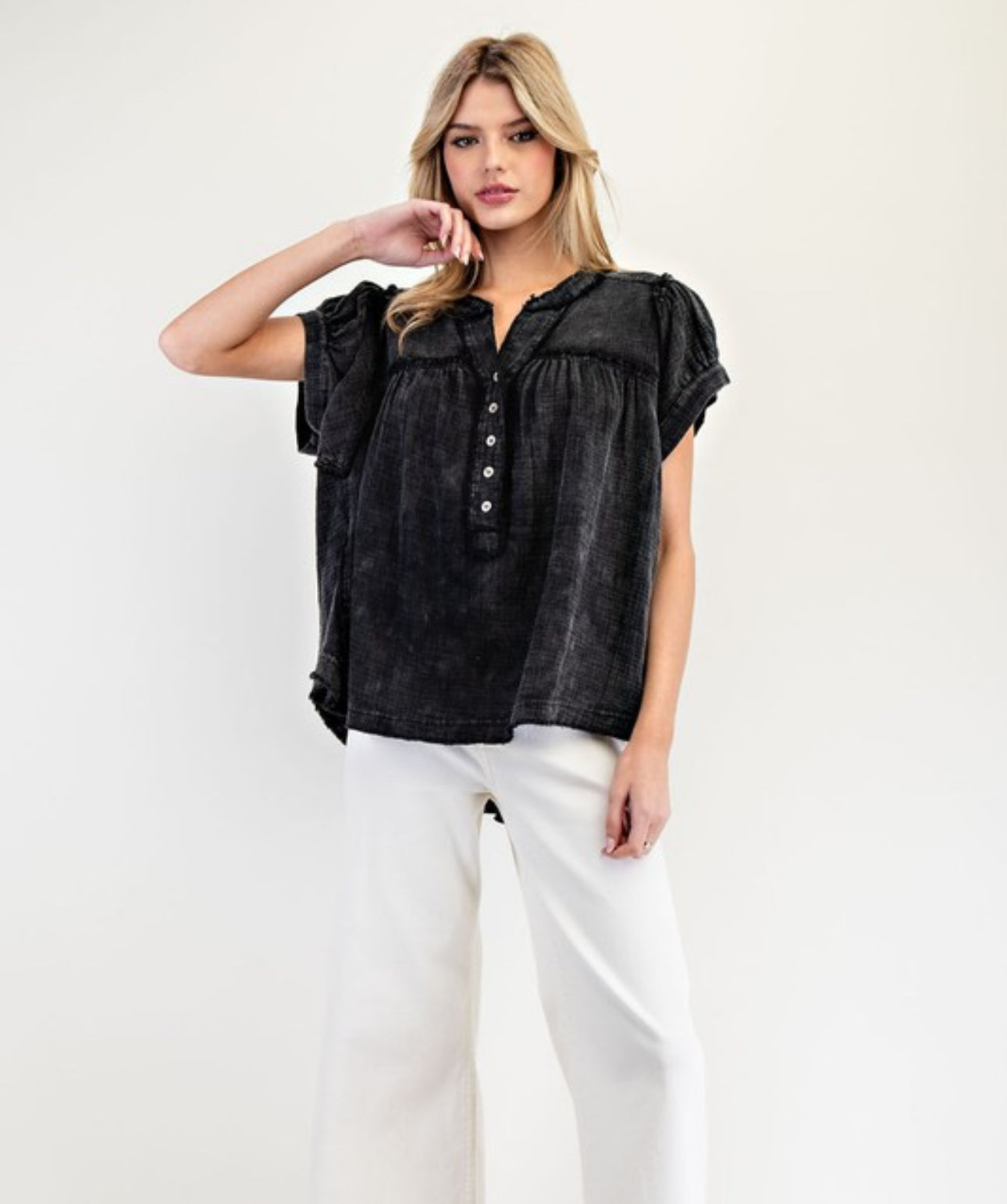 Oh my gauze top (Ash black)