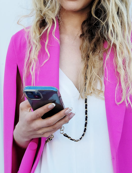Long Vegan Leather Phone Chain