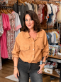 Linen Blend Sequin Top