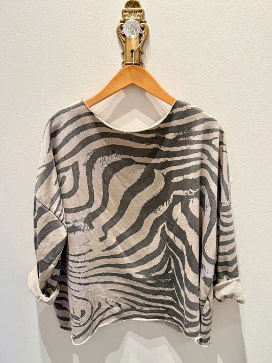 Abstract Animal Print Top-O/S