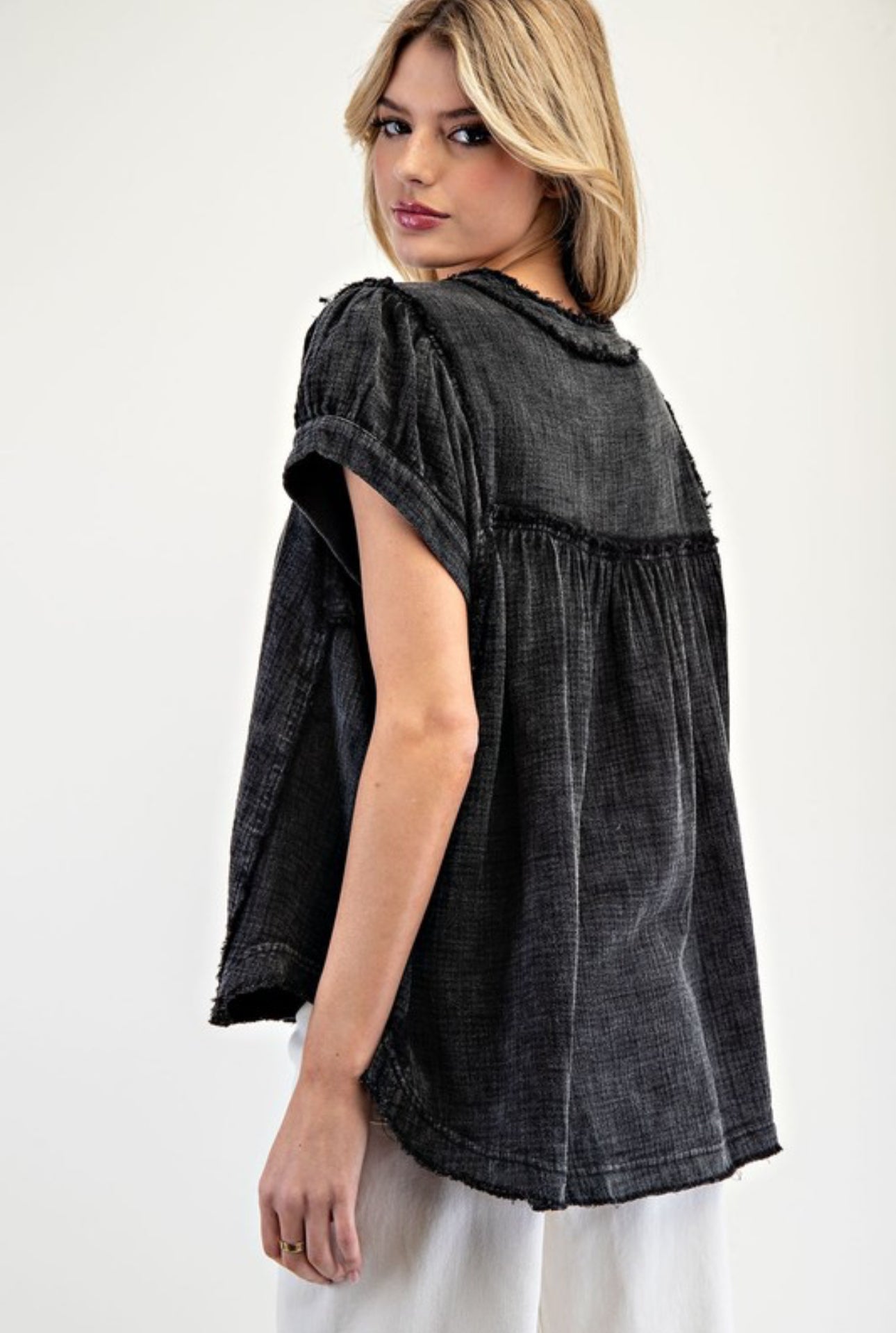 Oh my gauze top (Ash black)