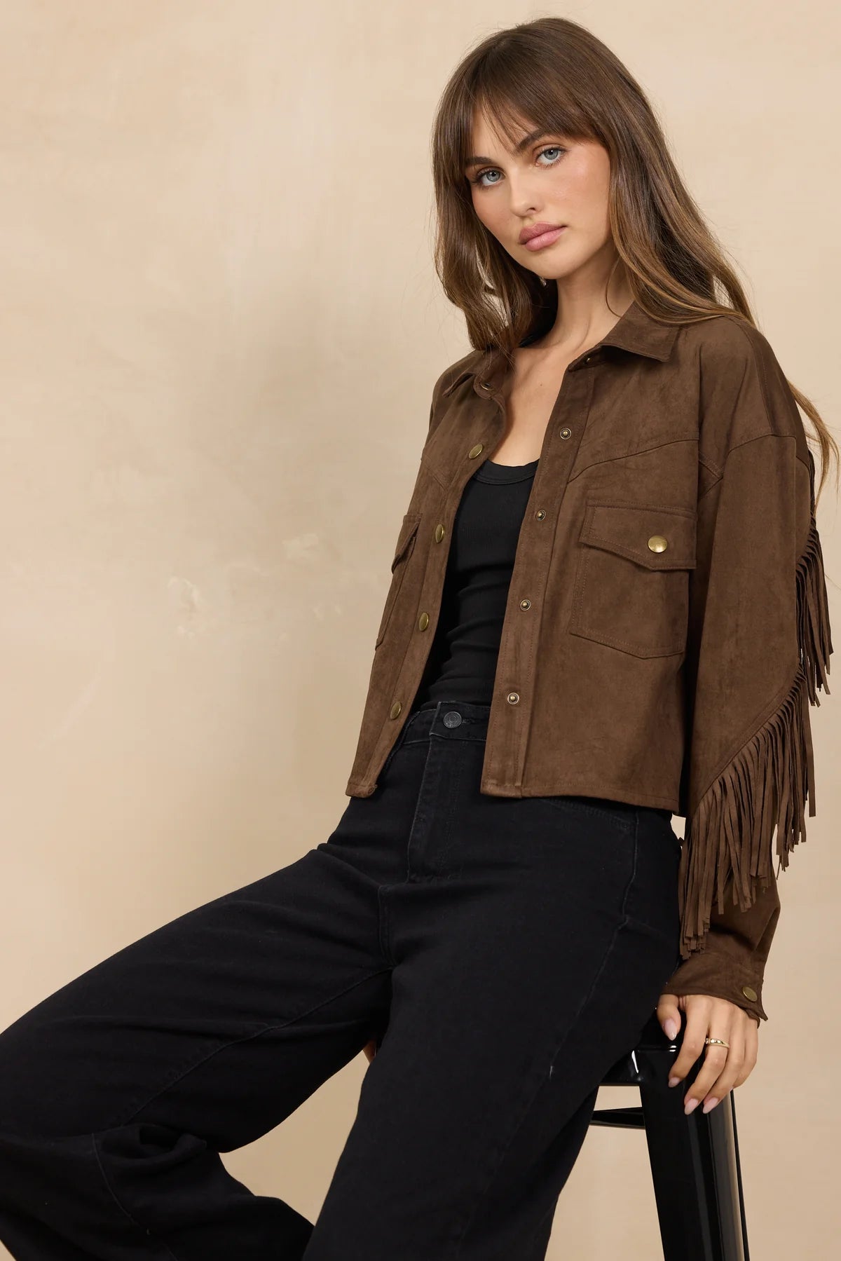 Vintage Brown Fringe Jacket