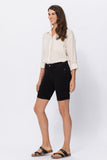 JB Hi-rise Black Cuffed Bermuda Shorts