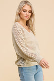 Open Weave V-Neck Sweater