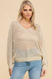 Open Weave V-Neck Sweater