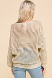 Open Weave V-Neck Sweater