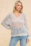 Open Weave V-Neck Sweater