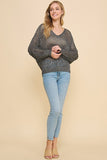 Open Weave V-Neck Sweater