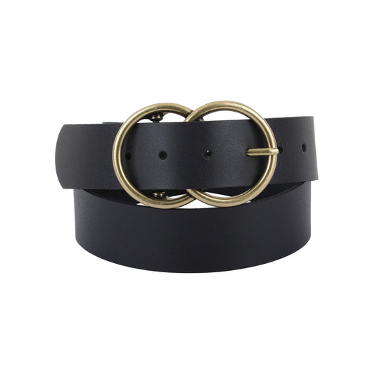 Double Circle Genuine Leather Belt