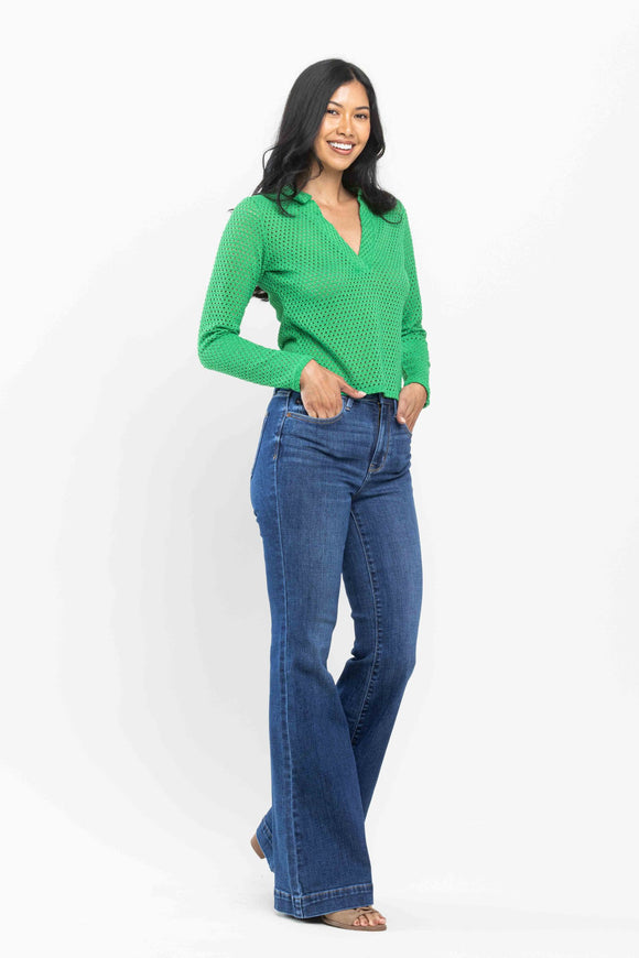 Judy Blue HW Wide Hem Flare