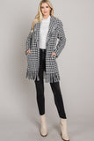 Houndstooth Tweed Coat