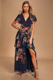 Navy Sophistication Tiered Maxi Dress